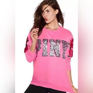 VS Pink Bling Rose Sweatshirt